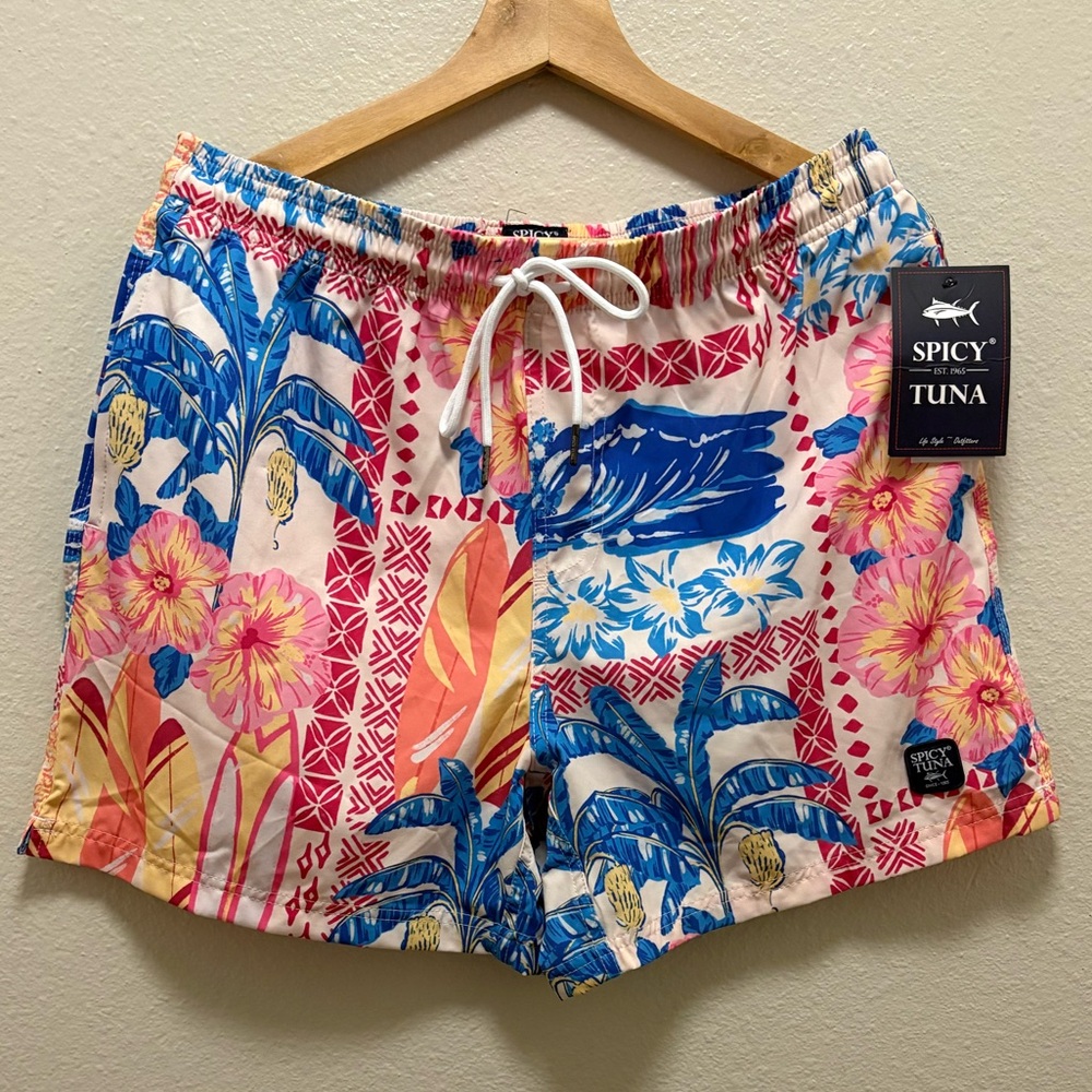 Spicy Tuna Hawaii Men’s Swim Trunks